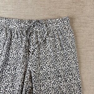 Jockey Pajama Lounge Pants Womens 3X White Black Leopard Print Cotton Loungewear